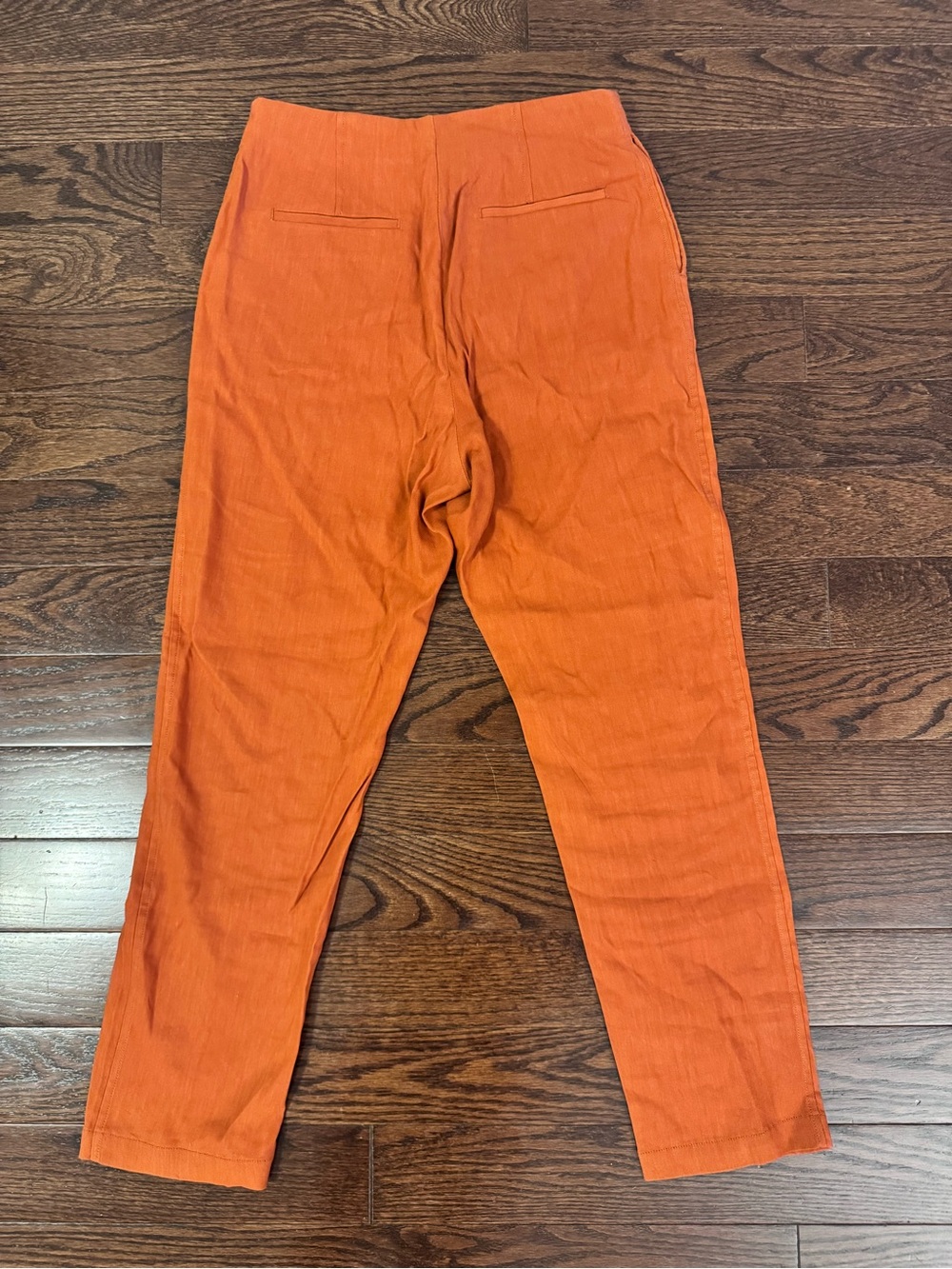 Wilfred Cherice Italian Linen Blend Orange Slim Cigarette Pants Size 10 - Picture 5 of 11
